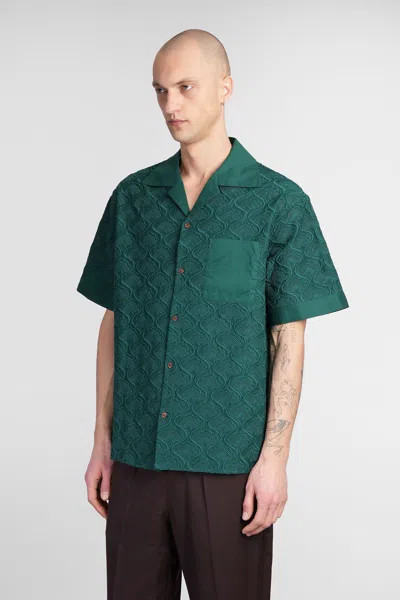Drôle De Monsieur Tapestry Embroidered Shirt In Green