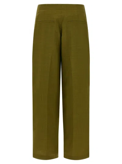 Theory Deep Pleat Pants In Green