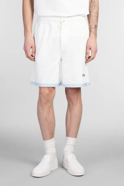 Drôle De Monsieur Textured Shorts Featuring Pockets In White