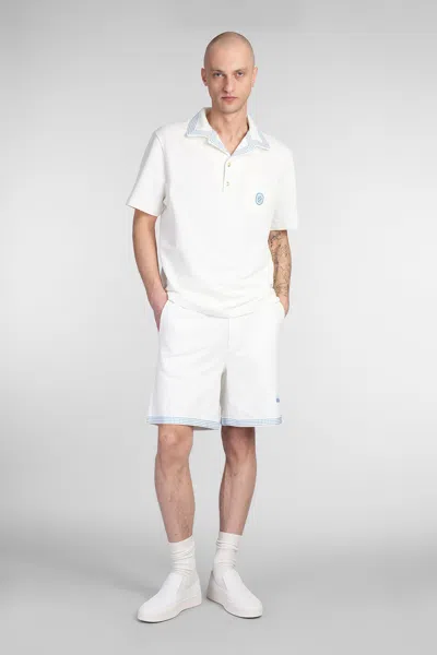 Drôle De Monsieur Textured Shorts Featuring Pockets In White