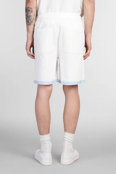 Drôle De Monsieur Textured Shorts Featuring Pockets In White