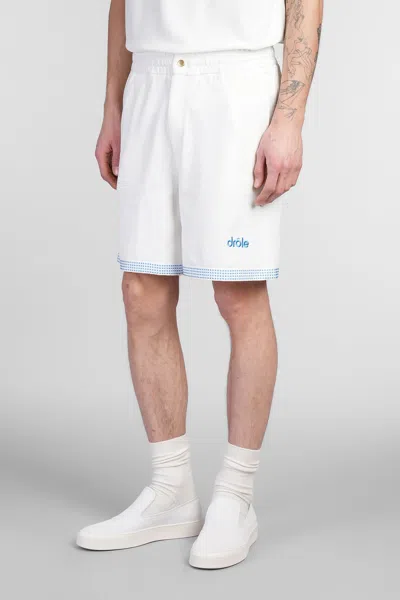 Drôle De Monsieur Textured Shorts Featuring Pockets In White
