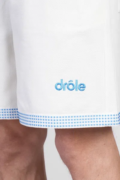 Drôle De Monsieur Textured Shorts Featuring Pockets In White