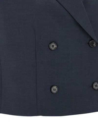 Theory City Twill Peak Double-breasted Vest