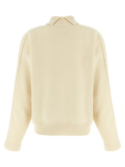 Jil Sander High Neck Sweater Sweaters And Cardigans White In Neutral