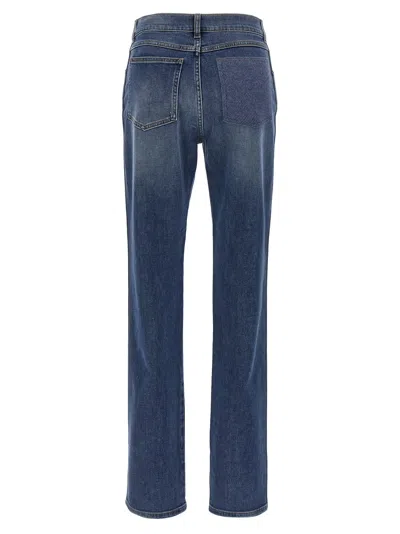 Fabiana Filippi Straight Leg Jeans With Front And Back Pockets In Blue