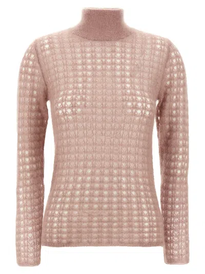 Fabiana Filippi Crochet Sweater Sweaters And Cardigans Pink In Pink