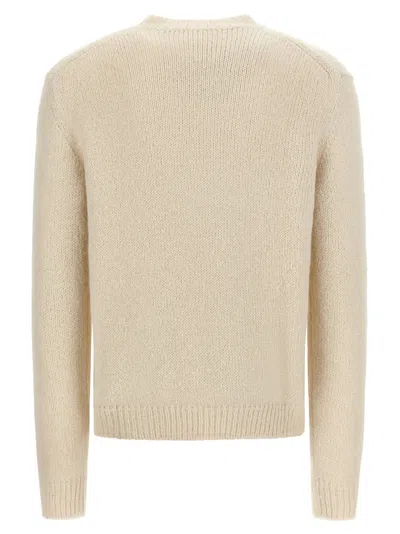 Jil Sander Ribbed Hem And Cuff Alpaca Blend Sweater In White