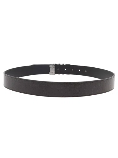 Ferragamo Brown Reversible Belt With Gancini Buckle In Leather Man