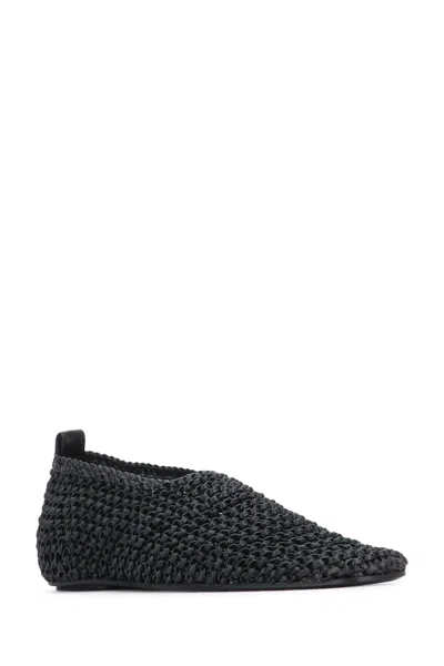Totême Womens Black Woven-texture Leather Ballet Flats Eur 36 / 3 Uk In Black