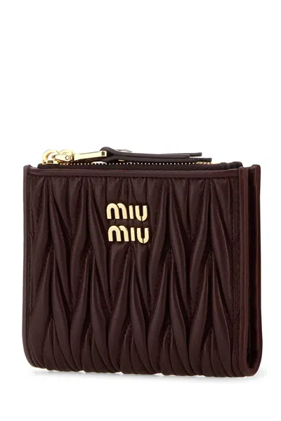 Miu Miu Burgundy Leather Wallet