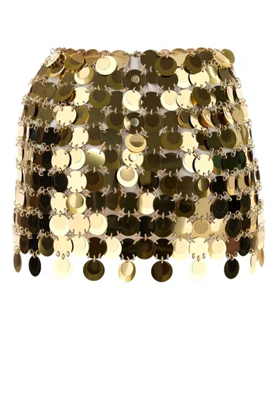 Rabanne Sequin Embellished High-waisted Mini Skirt In Gold