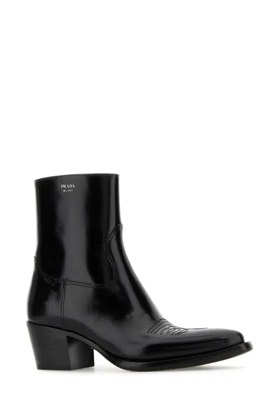 Prada Black Leather Boots