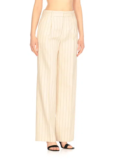 Pt Torino Embroidered Linen Blend Pants In Neutral