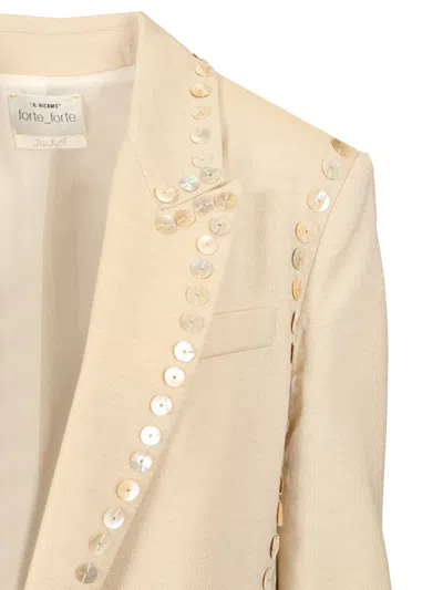 Forte Forte Embroidered Sand Blazer