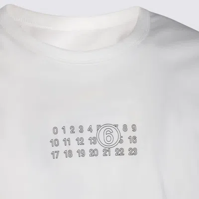 Mm6 Maison Margiela Cotton T-shirt With Number Graphics In White