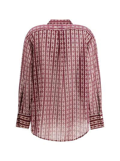 Forte Forte Chaonette Print Shirt In Burgundy