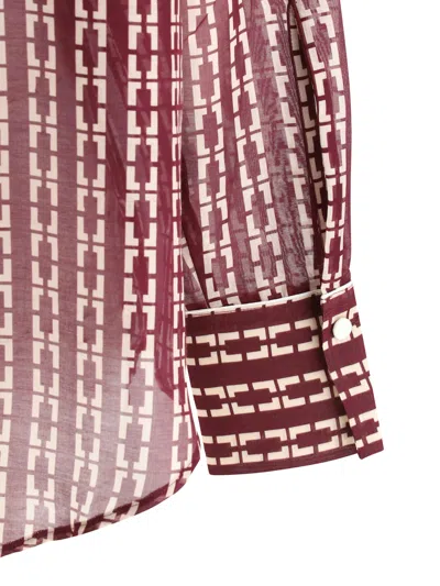 Forte Forte Chaonette Print Shirt In Burgundy