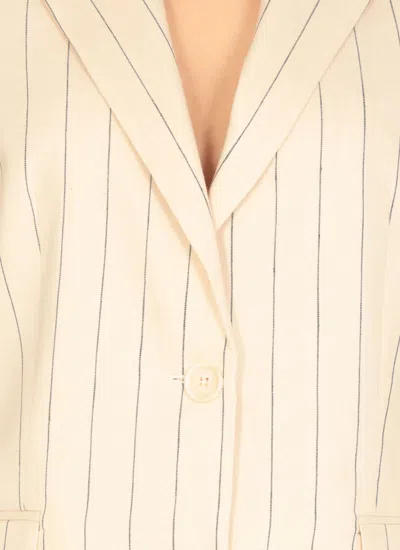 Pt Torino Embroidered Linen Blend Blazer