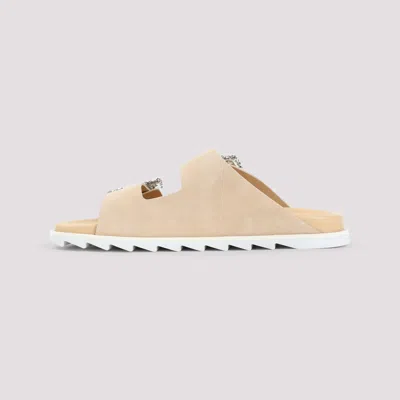 Roger Vivier Embellished Suede Sandals With Rubber Sole