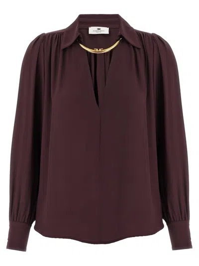 Elisabetta Franchi Jewel Detailed Georgette Blouse