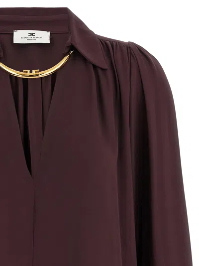 Elisabetta Franchi Jewel Detailed Georgette Blouse