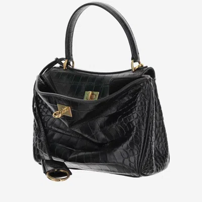 Balenciaga Black Leather Mini Rodeo Handbag