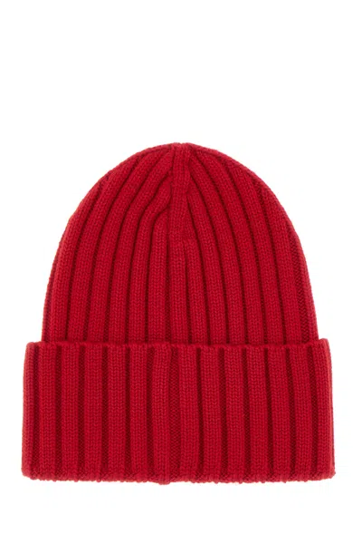 Moncler Red Wool Beanie Hat