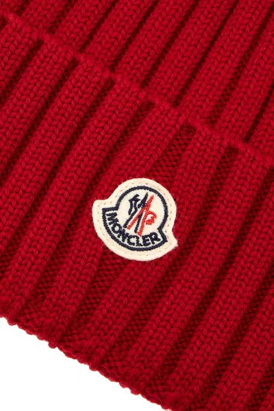 Moncler Red Wool Beanie Hat
