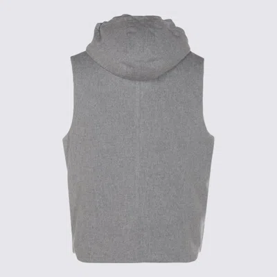 Brunello Cucinelli Grey Cotton Down Jacket In Gray