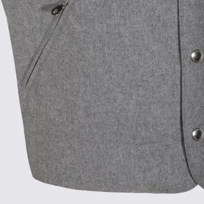 Brunello Cucinelli Grey Cotton Down Jacket In Gray