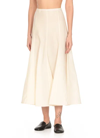Khaite Lenno Flared Hem Midi Skirt