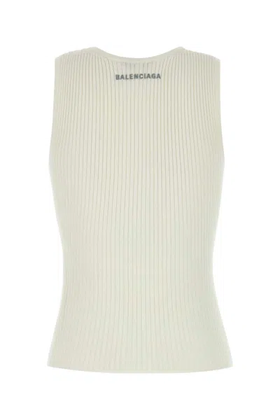 Balenciaga White Sleeveless Tank Top