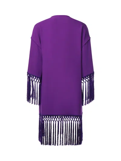 Valentino Fringed Keyhole Neckline Mid-length Sleeves Dress