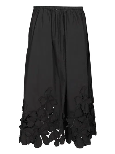 Forte Forte Lace Paneled Floral Skirt