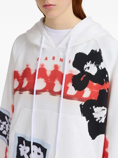 Marni Graphic-print Hoodie In White