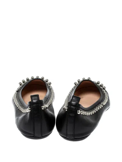 Pre-owned Tod's Vintage Stud-detail Leather Ballet Flats In Black