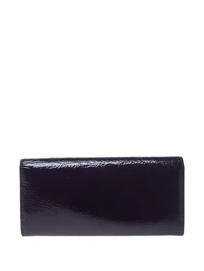Pre-owned Miu Miu Patent-leather Flap Wallet In Purple