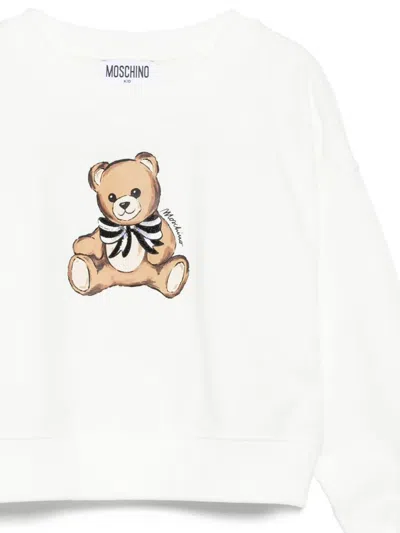 Moschino Bear-print Sweatshirt In White