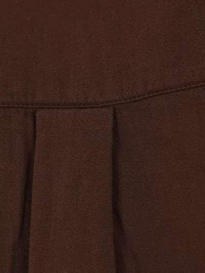 Mythinks Button-down Curved-hem Shirt In Brown