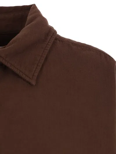 Mythinks Button-down Curved-hem Shirt In Brown