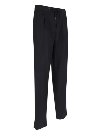 Giorgio Armani Trousers Featuring Elastic Waistband And Pockets In Black