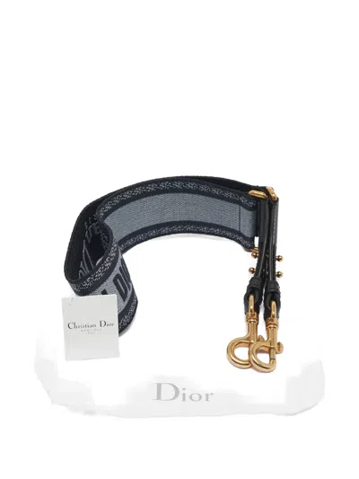 Pre-owned Dior Logo-jacquard Bag Strap In Black