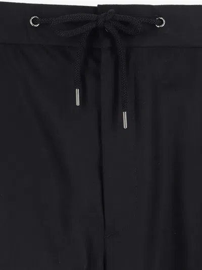 Giorgio Armani Trousers Featuring Elastic Waistband And Pockets In Black