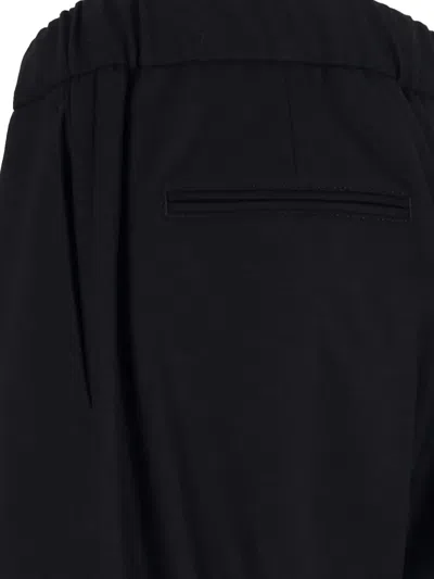 Giorgio Armani Trousers Featuring Elastic Waistband And Pockets In Black