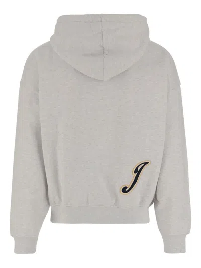 Jacquemus Hooded Sweater With Drawstring And Ribbed Finish In Gray