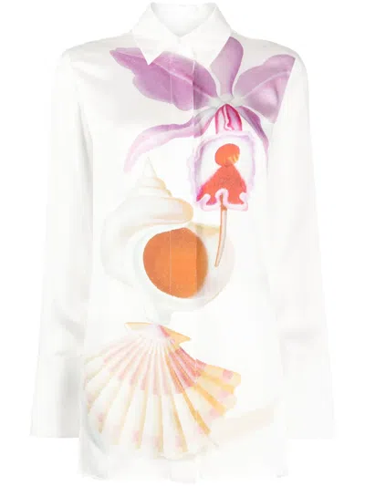 Loewe Maruja Mallo-print Silk-satin Shirt In Multi