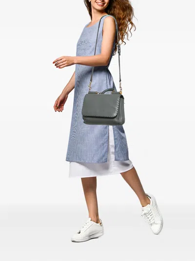 Pre-owned Dolce & Gabbana Leather Tote Bag In Gray