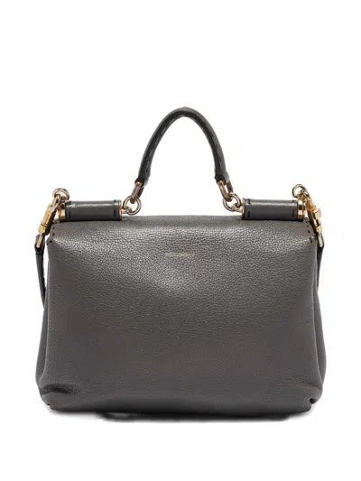Pre-owned Dolce & Gabbana Leather Tote Bag In Gray