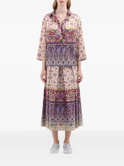 Pierre-louis Mascia Floral-print Blouse In Animal Print